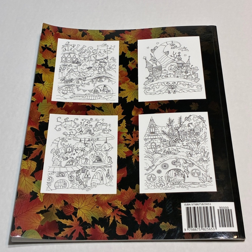 Nice Little Town Halloween Adult Coloring Book Tatiana Bogema Whimsical Spooky - Picture 6 of 11